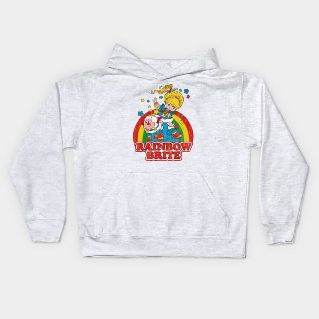 Rainbow Brite // Vintage Colorful Design Kids Hoodie by Ilustra Zee Art